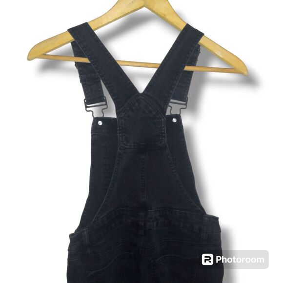 Blue Spice Black Distressed Denim Overalls-Size 0-Skinny Leg-Pockets-Adjustable - Picture 6 of 11